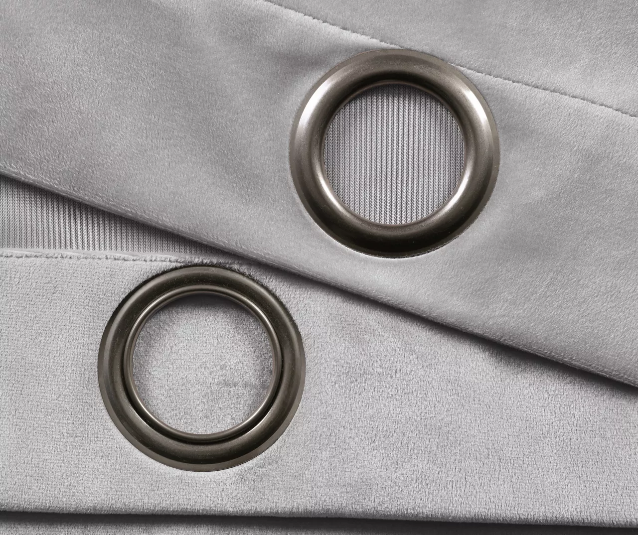 Prima Velvet Light Gray Room-Darkening Grommet Curtain Panel Pair, (84") 6 Prima Velvet Light Gray Room-Darkening Grommet Curtain Panel Pair, (84") - Image 4