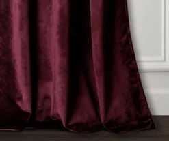 Prima Velvet Plum Room-Darkening Grommet Curtain Panel Pair, (95") -DHP Sales Store 810468171 2