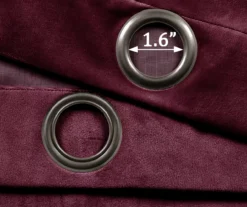 Prima Velvet Plum Room-Darkening Grommet Curtain Panel Pair, (95") -DHP Sales Store 810468171 3