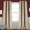 Prima Velvet Wheat Room-Darkening Grommet Curtain Panel Pair, (84") 2 Prima Velvet Wheat Room-Darkening Grommet Curtain Panel Pair, (84") -DHP Sales Store 810468174