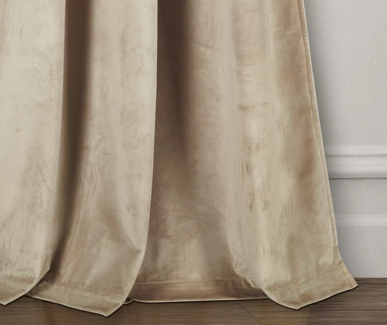 Prima Velvet Wheat Room-Darkening Grommet Curtain Panel Pair, (84") 5 Prima Velvet Wheat Room-Darkening Grommet Curtain Panel Pair, (84") - Image 3