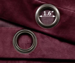 Prima Velvet Plum Room-Darkening Grommet Curtain Panel Pair, (84") -DHP Sales Store 810468177 3