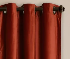 Prima Velvet Rust Room-Darkening Grommet Curtain Panel Pair, (84") -DHP Sales Store 810468179 1