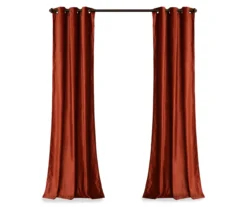 Prima Velvet Rust Room-Darkening Grommet Curtain Panel Pair, (84") -DHP Sales Store 810468179 6