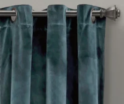Prima Velvet Slate Blue Room-Darkening Grommet Curtain Panel Pair, (84") -DHP Sales Store 810468180 1