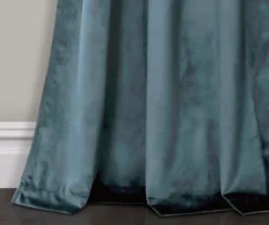 Prima Velvet Slate Blue Room-Darkening Grommet Curtain Panel Pair, (84") -DHP Sales Store 810468180 3