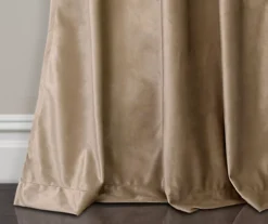 Prima Velvet Taupe Room-Darkening Grommet Curtain Panel Pair, (84") 12 Prima Velvet Taupe Room-Darkening Grommet Curtain Panel Pair, (84") -DHP Sales Store 810468181 3