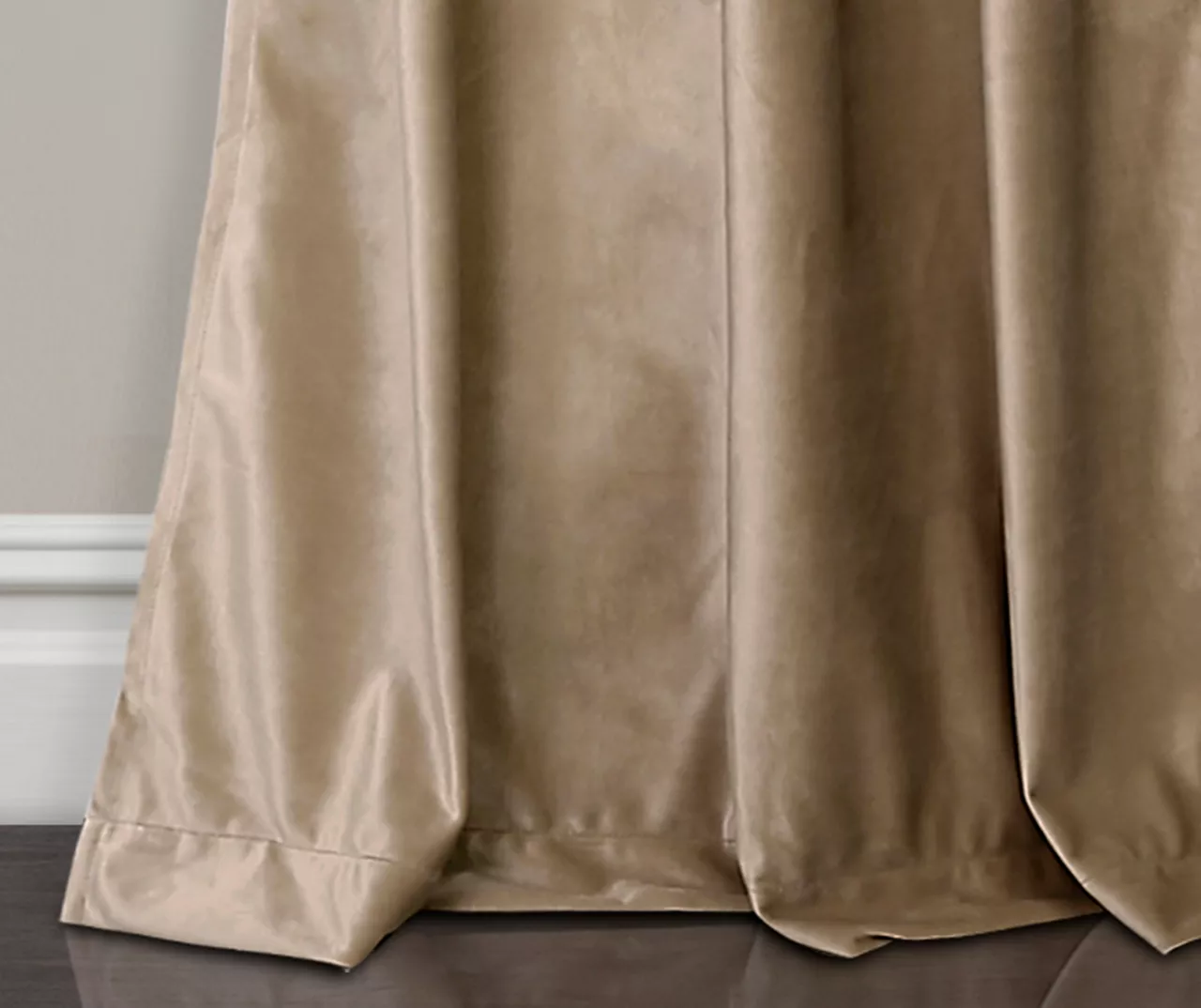 Prima Velvet Taupe Room-Darkening Grommet Curtain Panel Pair, (84") 6 Prima Velvet Taupe Room-Darkening Grommet Curtain Panel Pair, (84") - Image 4