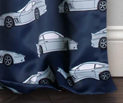 Race Cars Navy & Red Room-Darkening Back Tab Curtain Panel Pair, (84") -DHP Sales Store 810468182 3