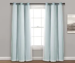 Lush Blue Blackout Grommet Curtain Panel Pair With Sheer Overlay, (84") -DHP Sales Store 810468186 1
