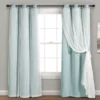 Lush Blue Blackout Grommet Curtain Panel Pair With Sheer Overlay, (84") -DHP Sales Store 810468186