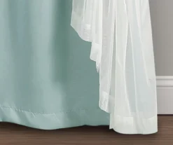 Lush Blue Blackout Grommet Curtain Panel Pair With Sheer Overlay, (84") -DHP Sales Store 810468186 5