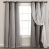 Lush Dark Gray Blackout Grommet Curtain Panel Pair With Sheer Overlay, (95") -DHP Sales Store 810468187