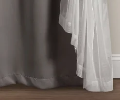 Lush Dark Gray Blackout Grommet Curtain Panel Pair With Sheer Overlay, (95") -DHP Sales Store 810468187 5