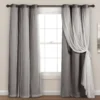 Lush Dark Gray Blackout Grommet Curtain Panel Pair With Sheer Overlay, (84") 2 Lush Dark Gray Blackout Grommet Curtain Panel Pair With Sheer Overlay, (84") -DHP Sales Store 810468189