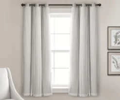 Lush Light Gray Blackout Grommet Curtain Panel Pair With Sheer Overlay, (63") -DHP Sales Store 810468192 1