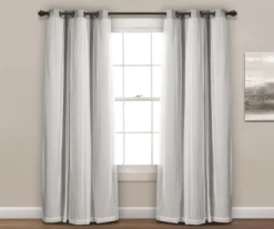 Lush Light Gray Blackout Grommet Curtain Panel Pair With Sheer Overlay, (95") -DHP Sales Store 810468194 2