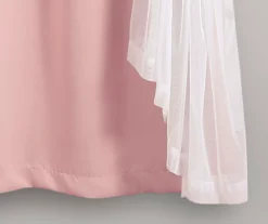 Lush Pink Blackout Grommet Curtain Panel Pair With Sheer Overlay, (63") -DHP Sales Store 810468197 5