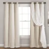 Lush Wheat Blackout Grommet Curtain Panel Pair With Sheer Overlay, (108") -DHP Sales Store 810468200