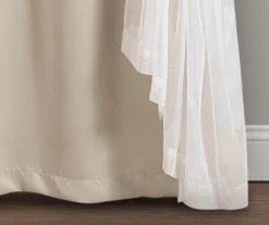 Lush Wheat Blackout Grommet Curtain Panel Pair With Sheer Overlay, (108") -DHP Sales Store 810468200 5