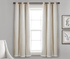 Lush Wheat Blackout Grommet Curtain Panel Pair With Sheer Overlay, (63") -DHP Sales Store 810468202 1