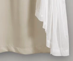 Lush Wheat Blackout Grommet Curtain Panel Pair With Sheer Overlay, (63") -DHP Sales Store 810468202 5