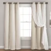 Lush Wheat Blackout Grommet Curtain Panel Pair With Sheer Overlay, (84") 1 Lush Wheat Blackout Grommet Curtain Panel Pair With Sheer Overlay, (84") -DHP Sales Store 810468203