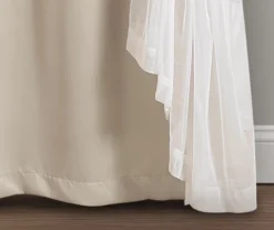 Lush Wheat Blackout Grommet Curtain Panel Pair With Sheer Overlay, (84") 14 Lush Wheat Blackout Grommet Curtain Panel Pair With Sheer Overlay, (84") -DHP Sales Store 810468203 5