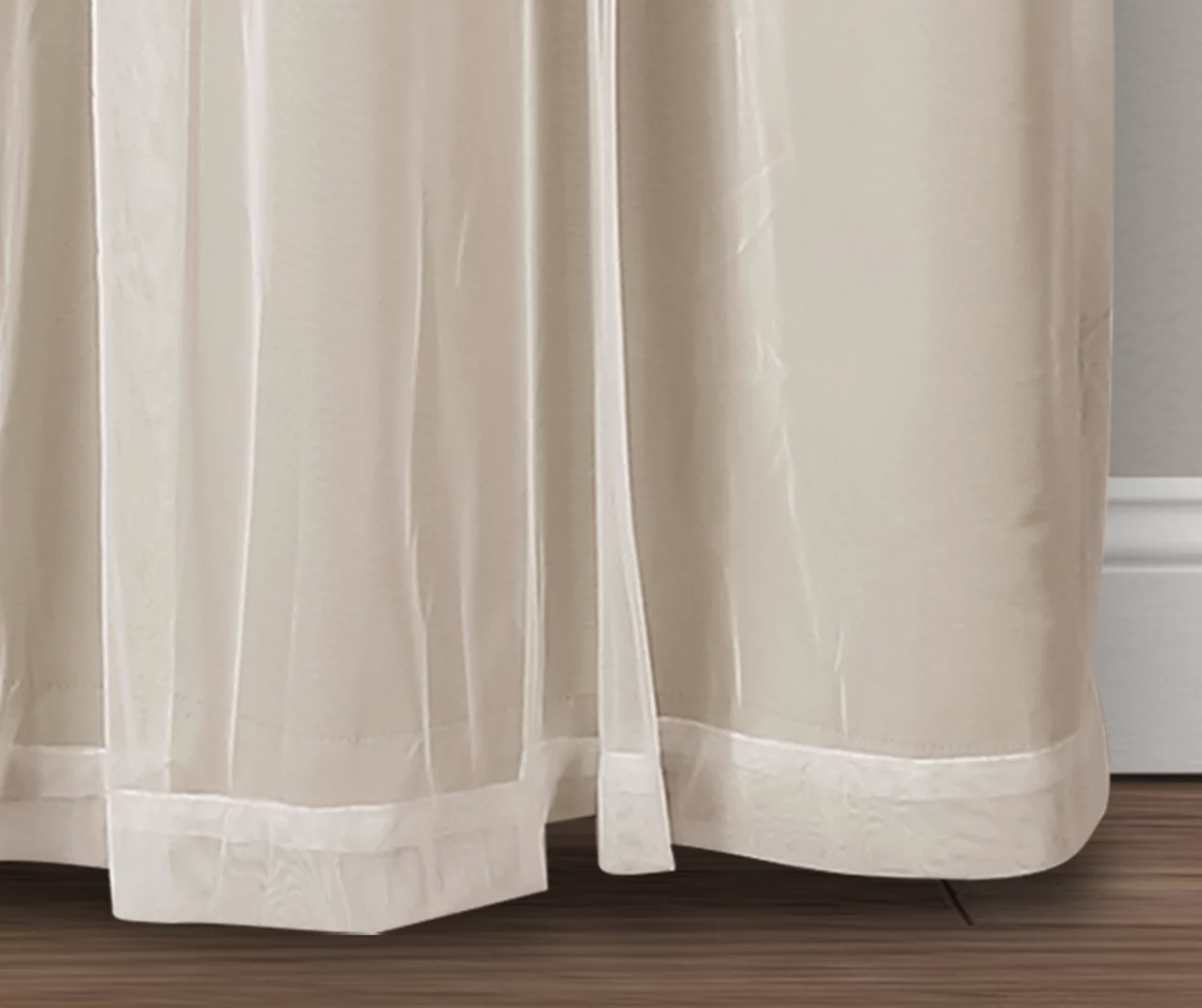 Lush Wheat Blackout Grommet Curtain Panel Pair With Sheer Overlay, (84") 9 Lush Wheat Blackout Grommet Curtain Panel Pair With Sheer Overlay, (84") - Image 7