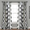 Mid-Century Geo Black & Gray Room-Darkening Back Tab Curtain Panel Pair, (84") -DHP Sales Store 810468206 8