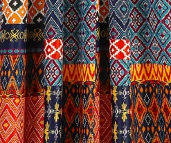 Misha Blue & Yellow Patchwork Room-Darkening Rod Pocket Curtain Panel Pair, (84") -DHP Sales Store 810468211 2