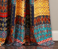 Misha Blue & Yellow Patchwork Room-Darkening Rod Pocket Curtain Panel Pair, (84") -DHP Sales Store 810468211 3