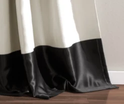 Montego Stripe Black Room-Darkening Rod Pocket Curtain Panel Pair, (84") -DHP Sales Store 810468213 3