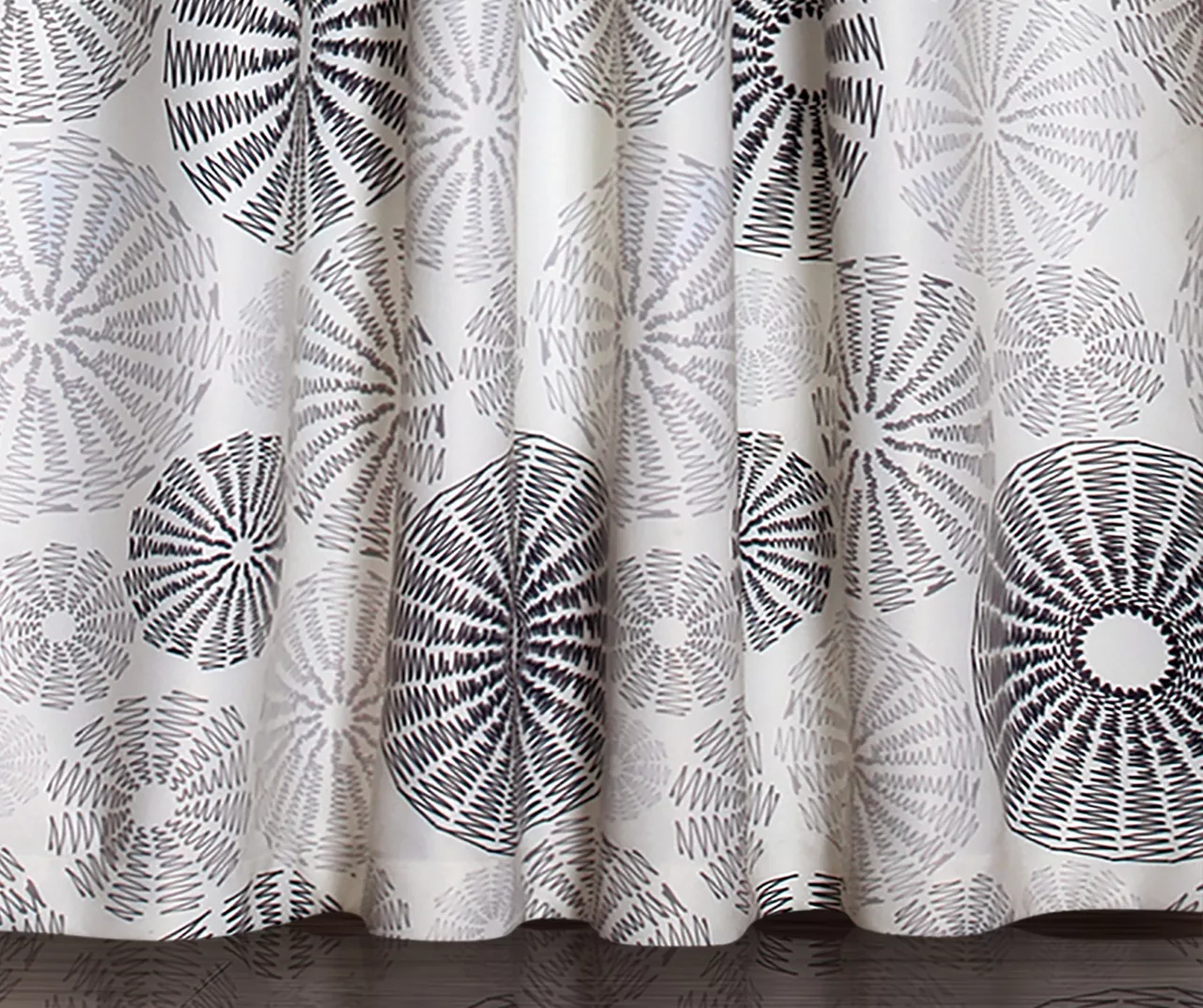 Circles Charcoal & Gray Room-Darkening Rod Pocket Curtain Panel Pair, (84") 5 Circles Charcoal & Gray Room-Darkening Rod Pocket Curtain Panel Pair, (84") - Image 3