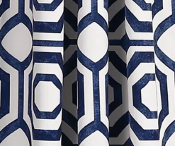 Octagon Blocks Navy Room-Darkening Rod Pocket Curtain Panel Pair, (84") 11 Octagon Blocks Navy Room-Darkening Rod Pocket Curtain Panel Pair, (84") -DHP Sales Store 810468216 2 1