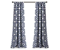 Octagon Blocks Room-Darkening Rod Pocket Curtain Panel Pair, (84") -DHP Sales Store 810468216 6