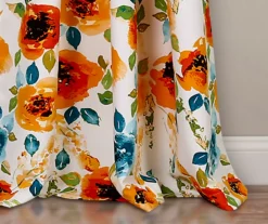 Percy Bloom Tangerine & Blue Room-Darkening Rod Pocket Curtain Panel Pair, (84") 12 Percy Bloom Tangerine & Blue Room-Darkening Rod Pocket Curtain Panel Pair, (84") -DHP Sales Store 810468219 3