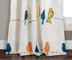 Rowley Birds Blue & Orange Room-Darkening Rod Pocket Curtain Panel Pair, (84") 7 Rowley Birds Blue & Orange Room-Darkening Rod Pocket Curtain Panel Pair, (84") -DHP Sales Store 810468221 2