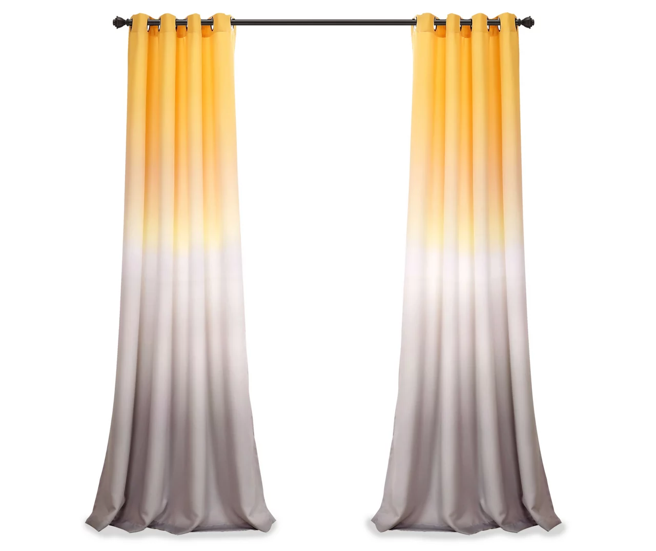 Umbre Fiesta Yellow & Gray Ombre Room-Darkening Grommet Curtain Panel Pair, (84") 9 Umbre Fiesta Yellow & Gray Ombre Room-Darkening Grommet Curtain Panel Pair, (84") - Image 7