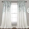 Weeping Flowers Blue & Gray Room-Darkening Rod Pocket Curtain Panel Pair, (84")