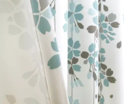 Weeping Flowers Blue & Gray Room-Darkening Rod Pocket Curtain Panel Pair, (95") -DHP Sales Store 810468231 3