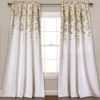 Weeping Flowers Yellow & Gray Room-Darkening Rod Pocket Curtain Panel Pair, (95") -DHP Sales Store 810468240