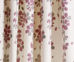 Weeping Flowers Purple & Gray Room-Darkening Rod Pocket Curtain Panel Pair, (84") -DHP Sales Store 810468241 2