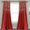 Weeping Flowers Red Room-Darkening Rod Pocket Curtain Panel Pair, (84") -DHP Sales Store 810468242