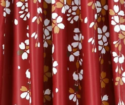 Weeping Flowers Red Room-Darkening Rod Pocket Curtain Panel Pair, (84") -DHP Sales Store 810468242 2