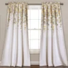 Weeping Flowers Yellow & Gray Room-Darkening Rod Pocket Curtain Panel Pair, (84") -DHP Sales Store 810468244