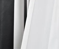 Wilbur Stripe Black & White Room-Darkening Back Tab Curtain Panel Pair, (108") 13 Wilbur Stripe Black & White Room-Darkening Back Tab Curtain Panel Pair, (108") -DHP Sales Store 810468247 4