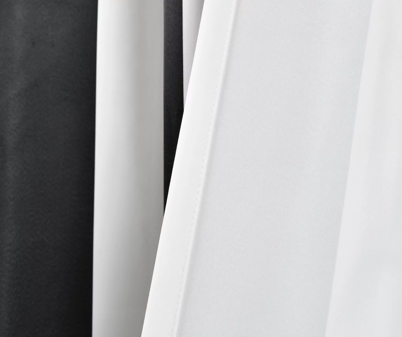 Wilbur Stripe Black & White Room-Darkening Back Tab Curtain Panel Pair, (108") 7 Wilbur Stripe Black & White Room-Darkening Back Tab Curtain Panel Pair, (108") - Image 5