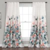 Zuri Flora Blue & Coral Room-Darkening Back Tab Curtain Panel Pair, (84") -DHP Sales Store 810468252 4