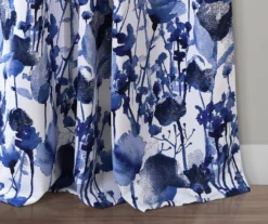 Zuri Flora Navy & White Room-Darkening Back Tab Curtain Panel Pair, (95") -DHP Sales Store 810468255 2